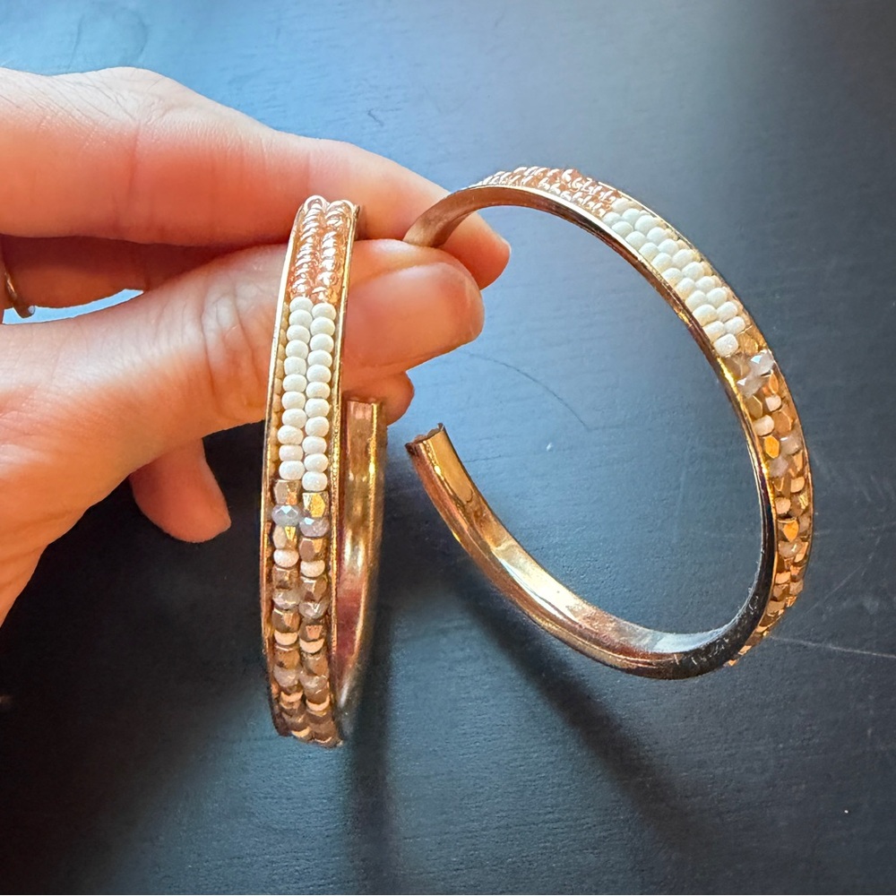 Beaded hoop earrings